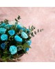 Bouquet of 19 Blue Roses