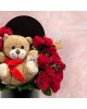 Teddy Bear with Red Rose Box